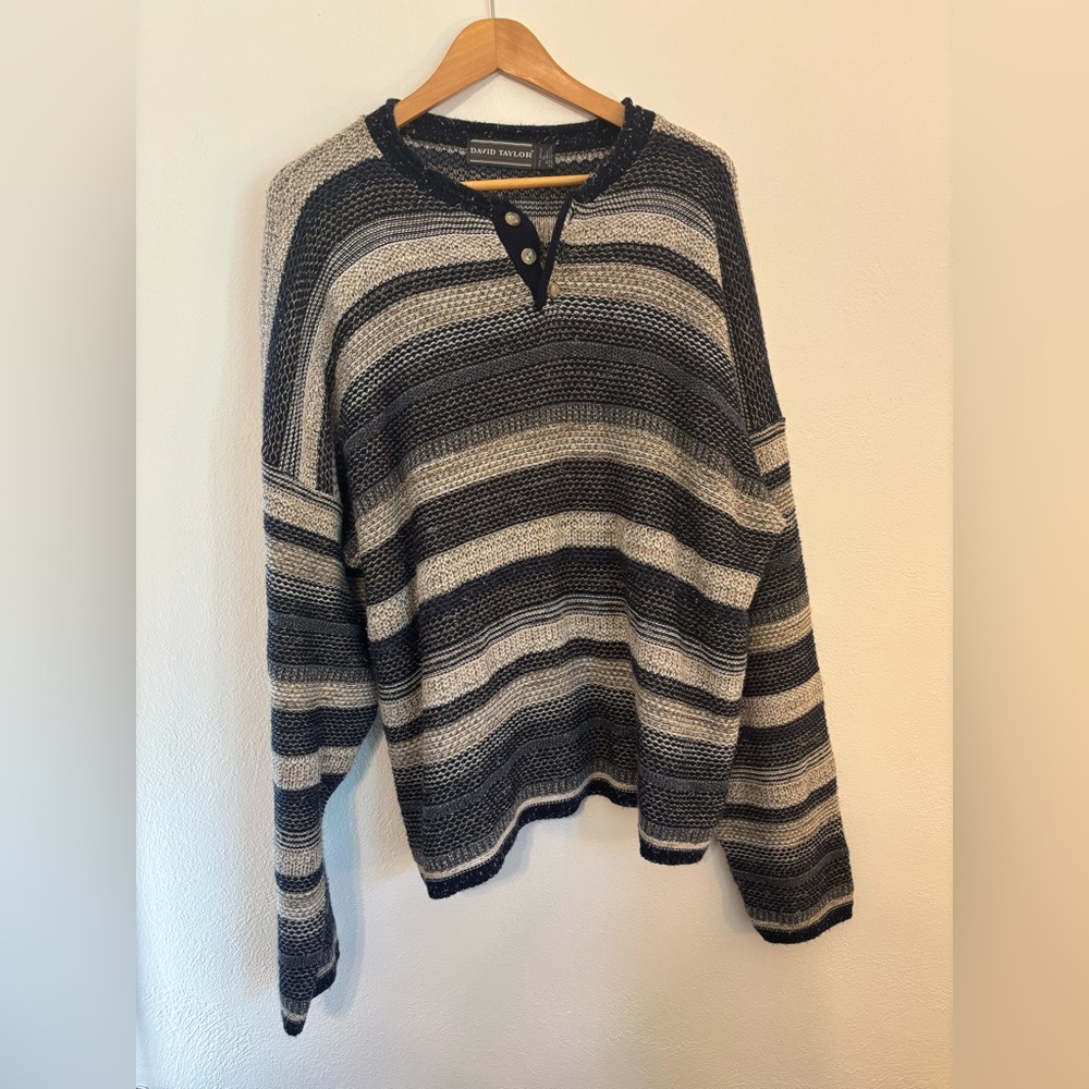 Vintage David Taylor Men’s Striped Knit Sweater